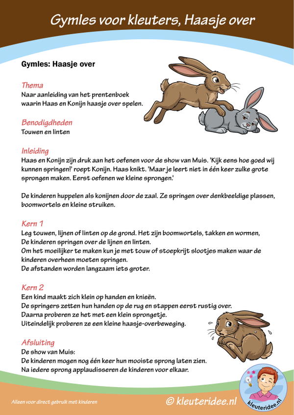 Gymles haasje over kleuteridee